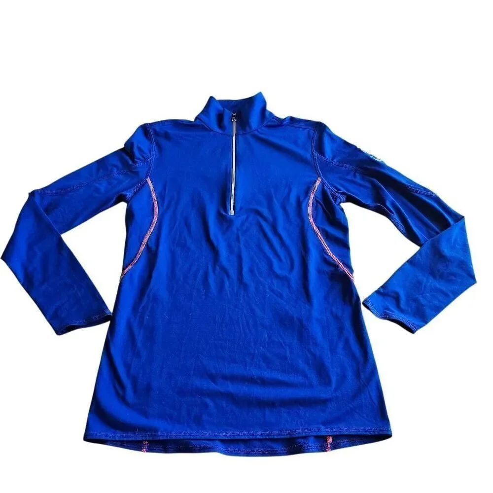 RLX Ralph Lauren womens Sz S blue 1/4 zipgolf long sleeve top Tuscana country cl